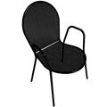 American Tables And Seating 93 Black Outdoor Chair with Arms and Rounded Seat and Seat Back 13293